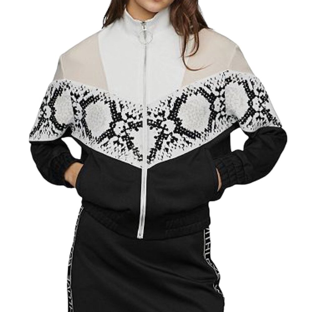 Maje Thelo Track Jacket, Color-Blocked Neoprene Zip  size 2/M